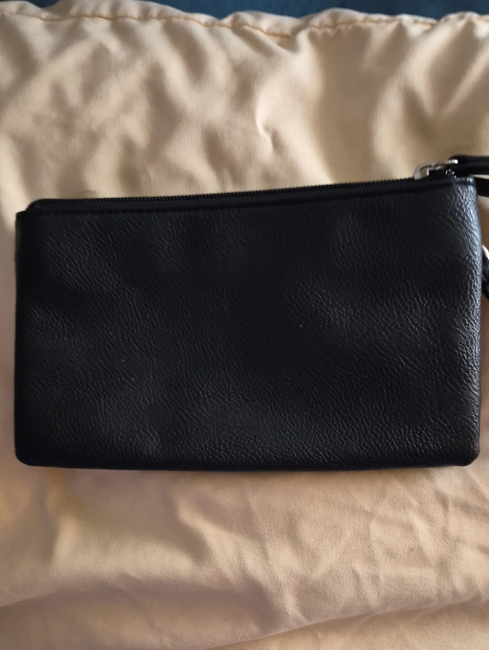 Nine West Black Faux Leather Wristlet Clutch Bag